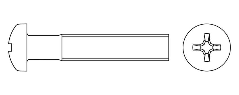 Полуцилиндрическая головка — ISO 7045:2011, рисунок 1.