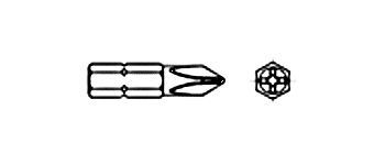 Бита удлиненная , крестообразный шлиц , (привод 1/4