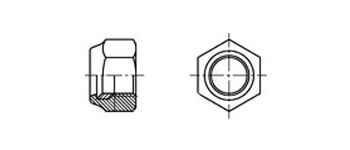 Гайка шестигранная самоконтрящаяся, с нейлоновым кольцом, малого диаметра, из стали A2