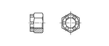 Гайка корончатая М 20 DIN 937 (низкая) (17Н) шаг 1.5