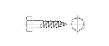саморезы оцинкованные, с шестигранной головкой, редкая резьба, глухарь, DIN 571