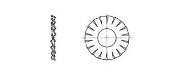 Шайба стопорная с наружными зубцами, малого диаметра, из стали A2