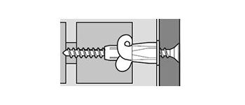 Универсальный полиэтиленовый дюбель с фланцем + саморез с потайной головкой