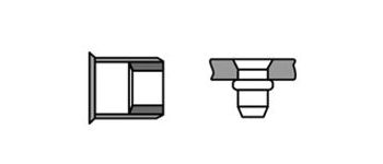 Заклепка гаечная M 5х 0.8 RH-A, уменьш. фланец (насечка) вытяжная. L=12,0мм, D цил=7,1