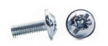 Винт с полусферической головкой и прессшайбой, полная резьба