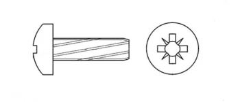 Винт самонарезающий с полукруглой головкой