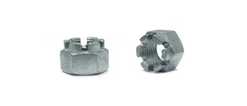 Гайка шестигранная корончатая прорезная, класс прочности 6.0, 8.0 и 10.0